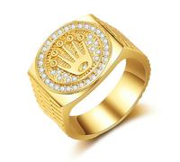 GleaMora Anillo de corona unisex de acero de titanio Anillo personalizado Anillo de hip hop de estilo Joyería de moda simple Regalo de fiesta de lujo ligero