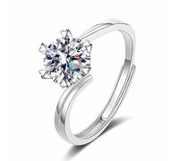 GleaMora Anillo de estilo Ins S925 Anillo de copo de nieve de plata esterlina con anillo simple de moissanita Aniversario de ocio de vacaciones para joyería de mujer