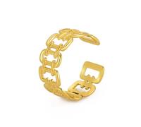 GleaMora Anillos de acero inoxidable de estilo para mujeres hombres Vintage Oro Plata Multicapa Anillos anchos Pareja de Bodas Regalos de Joyería