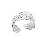 GleaMora Anillos de hojas de acero inoxidable para mujeres Anillo ajustable de oro y plata Joyería de boda Regalo de fiesta Anillo de lujo ligero personalizado
