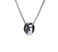 GleaMora Collar Simple Joyería de Acero Inoxidable Doble Anillo Colgante Collar Geometría Unisex Personalizado Vogue Regalo de San Valentín