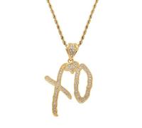 GleaMora Exquisita Moda Hip Hop Rock Ice Out Letra Xo Collar Colgante De Circonita Cúbica Para Hombres Joyería Fresca De Fiesta De Rock