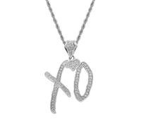 GleaMora Exquisita Moda Hip Hop Rock Ice Out Letra Xo Collar Colgante De Circonita Cúbica Para Hombres Joyería Fresca De Fiesta De Rock