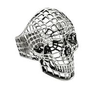 GleaMora Para Hombre Anillo Personalizado De Malla Hueca Cráneo Cabeza Anillo Ins Style Anillo Personalizado Día De San Valentín Anillo Casual Diario