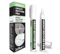 GLEAN Rotuladores de lechada para azulejos de baño, color blanco, 2 x 10 ml, bolígrafo de lechada para azulejos de baño, restaurar juntas de azulejos descoloridas y decoloradas, fácil de usar, color