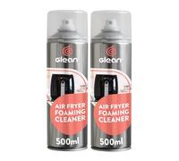 GLEAN Spray limpiador de freidora de aire | 2 x 500 ml | Desengrasante de cocina no cáustico | Limpiador de parrilla, microondas y fogones | Elimina alimentos horneados y grasa persistente | Para