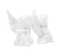 GLEAVI 1 Juego Adorno De Ángel De Resina Angeles Pequeña Estatua De Querubín Reza Estatuilla De Alas Figurilla Adulto Colgante Estatuillas De Ángeles Polvo Artesanía 2 Piezas