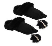 GLEAVI 1 Par Cubierta De Zapato Caliente Zapatilla Para Quitar Forros Forro De Zuecos Cálido De Invierno Plantillas De Pantuflas Difusas Plantillas De Zapatos Peludos Negro Felpa