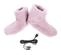 GLEAVI 1 Par de Zapatos Eléctricos USB para Mujer Calentadores de Pies Calefacción Zapatillas de Felpa Rosa Cómodos y Cálidos para Uso en Casa y Oficina en Invierno