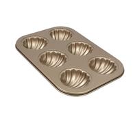 GLEAVI 1 pieza Molde para Pastel de Premium Bandeja para Hornear Antiadherente Diseño de Concha para Tartas y Repostería Uso Diario Cocina Dorado