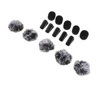 GLEAVI 10 Piezas Accesorios para Micrófonos de Solapa con Cubiertas de Viento Peludas Protectores de Viento de Esponja y Clips para Micrófono Lavalier Inalámbrico y Grabaciones de Voz