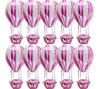 GLEAVI 10 Piezas de aluminio aerostático de aluminio para shape Blanco de aire caliente inflable globos de cumpleaños rosa