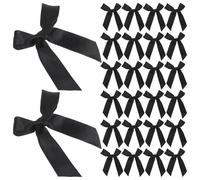GLEAVI 100 Mini Lazos Negros de Satén para Manualidades Pequeños Lazos para Coser y Decorar 100 Piezas para Proyectos DIY Accesorios para Regalos Fiestas Shower y Navidad