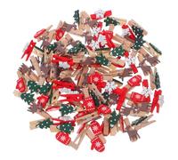 GLEAVI 100 Pinzas De Madera Navideñas Mini Pinzas De Madera para Colgar Navideñas