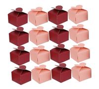 GLEAVI 100piezas Caja De Dulces De Boda Forma De Corazón Cajas Cuadradas Para Empaquetar Macarons y Galletas Contenedor De Cartón Para Regalos De Fiesta y Dulces De Comunión