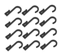 GLEAVI 12 piezas Gancho Plástico Plano para Colgar Cocina y Armario Diseño Simple para Instalación Rápida Ganchos Multifuncionales Tipo J para Organización Baño y Muebles Colgantes