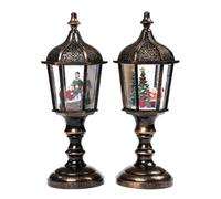 GLEAVI 2 Bolas de Nieve Musicales: Adorno navideño de Resina con música, Funciona con USB y Pilas, Ideal para decoración navideña de Interiores, Centro de Mesa y Festivo.