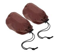 GLEAVI 2 Bolsas Impermeables para Ponchos de Lluvia Cordón Ajustable Bolsa de Nylon Resistente Color Café para Acampar Senderismo Ciclismo y Viajes al Aire Libre