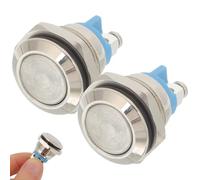 GLEAVI 2 Botones de Timbre para Puerta Principal Botón de Timbre de Repuesto Acabado Niquelado Resistente Corrosión Cabezal Plano y Tornillos para Instalación Cable Kit Práctico