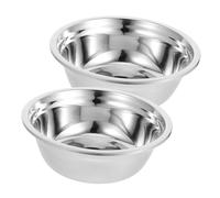 GLEAVI 2 Cuencos De Acero Inoxidable De Metal para Comida De Perro Agua Y Lavabos para Lavarse La Cara para Cocinar Hornear Servir Comida Preparar Ensaladas Masa Y