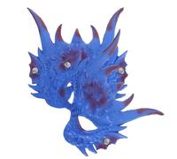 GLEAVI 2 Máscaras de Dragón Azul para Halloween y Cosplay Máscara Decorativa China Vintage de Media Cara Accesorio Transpirable para Fiestas y Carnaval Diseño Artesanal Realista