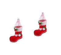 GLEAVI 2 Medias Navideñas De Papá Noel Y Muñeco De Nieve Bolsas De Para Fiestas Color Rojo
