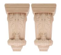 GLEAVI 2 ménsulas de madera tallada: Soportes de estante tradicionales - Aplique decorativo de ménsula de estilo europeo para repisa, pared, armario o puerta.