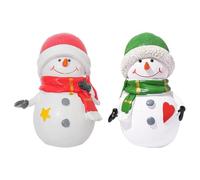 GLEAVI 2 Minifiguras de muñeco de Nieve de Resina navideña, Accesorios para Manualidades de micropaisajes, Adornos para Tartas, Fiestas navideñas, decoración de casa de muñecas.