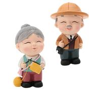 GLEAVI 2 piezas Adorable Figurines Cake Topper Set con Diseño y Abuela Decoración para Tartas Cumpleaños y de Escritorio para Fiestas y Celebraciones