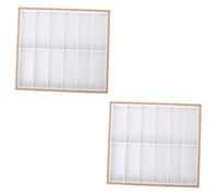 GLEAVI 2 Piezas Bandeja expositora de Gafas Mostrar Gafas de Sol Auto Titulares Cajas almacenaje Caja almacenaje Estante de 12 Rejillas Organizador de anteojos de Madera Flocado
