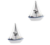 GLEAVI 2 Piezas Decoraciones de Modelo de navegación decoración Miniatura Bote Artesanal Bote de Juguete náutico costero Modelos Bote de Vela maqueta de mediterraneo Madera
