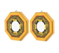 GLEAVI 2 Piezas Espejos Bagua Feng Shui Convexos de Aleación para Protección de Energía y Decoración