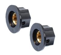 GLEAVI 2 Piezas Perillas de Control del Potenciómetro, Perillas Giratorias de Control Rotatorio de Plástico Negro, 24mm, Tornillo, para Sintetizador y Guitarra Eléctrica, Repuesto