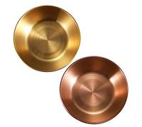 GLEAVI 2 piezas Platos Redondos Inoxidable para Aperitivos y Salsas Diseño Limpio y Versátil para Condimentos y Pequeñas Porciones para Hogar y Restauración