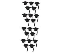GLEAVI 2 Series Decoración del Sombrero del Doctor Sombreros En Miniatura Sombreros Tontos Topper De La Botella De Graduación Mini Tapas De Graduación Tapas De Botellas Negro 10 Piezas*2
