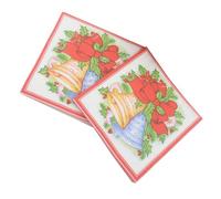 GLEAVI 20 Hojas Servilletas de Campana de Navidad Impresas Servilletas Desechables para Fiestas Navideñas para Mesa de Cena