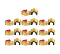 GLEAVI 20 Piezas de Puntos de Enganche de Cuerda de Cobre para Compuesto y Recurvado, Clips de Hebilla Antideslizantes y Alicates, Accesorios Precisos para Tiro, Negro y Rojo