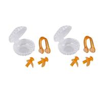 GLEAVI 2piezas Accesorios De Natación Clip De Nariz Tapones De Silicona Impermeables Para Entrenamiento Acuático Color Naranja