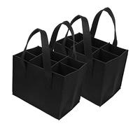 GLEAVI 2piezas Bolsas De para Cerveza y Vino Compartimentos Divisor Flexible Práctica Bolsa para Botellas De Vino para Viajes y Picnic Decorativa para Fiestas Negras