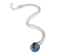 GLEAVI 2piezas Collar Tótem de Tai Chi para Pareja Estilo Montaña Yin Yang Joyería de Amistad para Hombre y Mujer Conjunto de Collares