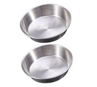 GLEAVI 2Piezas Platos de Salsa Redondos Inoxidable para Condimentos para Cocina y Aperitivos