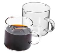 GLEAVI 2Piezas Tazas de Café de Vidrio Transparente Diseño de Boquilla Doble Aptas para Café Leche y Fabricadas Vidrio de Borosilicato