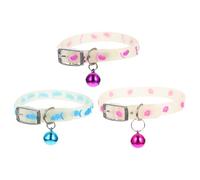 GLEAVI 3 Collares Fluorescentes para Perro Pequeño y Cachorro Ajustables Diseño de Huellas y Hueso de Pescado Luz Nocturna para Paseo Seguro Color Aleatorio Pack de Color Aleatorio