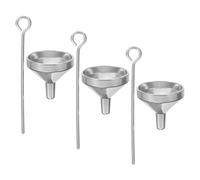 GLEAVI 3 Juegos Embudo para Llenar Botellas, Juego de Embudos para Líquidos, Acero Inoxidable, Plata, Reutilizable, Compacto, para Cocina y Uso Portátil