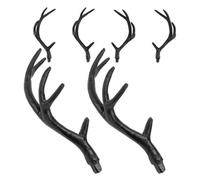 GLEAVI 3 Pares Diadema Cuernos de Ciervo Negros de Plástico para Disfraz de Halloween, Accesorio de Cosplay Fácil de Montar y Creatividad Manual para Fiestas y Actuaciones