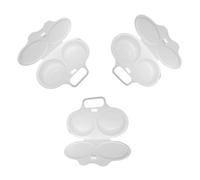 GLEAVI 3 Piezas Cocedor de Huevos para Microondas Antiadherente Multifuncional Ligero y Seguro para Cocina Hogar Bandeja para Huevos Escalfados Vapor Accesorio Portátil para