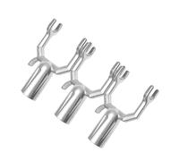 GLEAVI 3 Piezas Unidades Cabezas de Tenedor para Barra de Ropa Repuestos de Acero Inoxidable para Soporte de Ropa Accesorios Prácticos para Varilla Extensible de Secado el Hogar