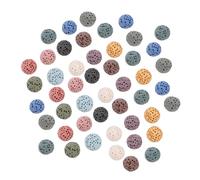GLEAVI 39piezas Bolas De Lava Volcánica Para Difusores De Aceites Esenciales Perlas Redondas Para Joyería De Pulseras y Collares Aromatizante Para Automóviles y Espacios