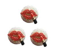 GLEAVI 3piezas Clip De Perfume Para Auto Con Diseño De Labios Rojos y Rhinestones Difusor Aromático Decorativo Para Ventilación De Vehículos Ambientador Elegante y Duradero Para Crear