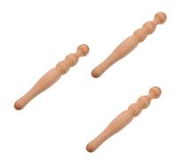 GLEAVI 3piezas Massager De Madera Para Acupuntura y Masaje Varilla De Masaje Multifuncional Para Espalda Cuello y Pies Herramienta De Reflexología Natural